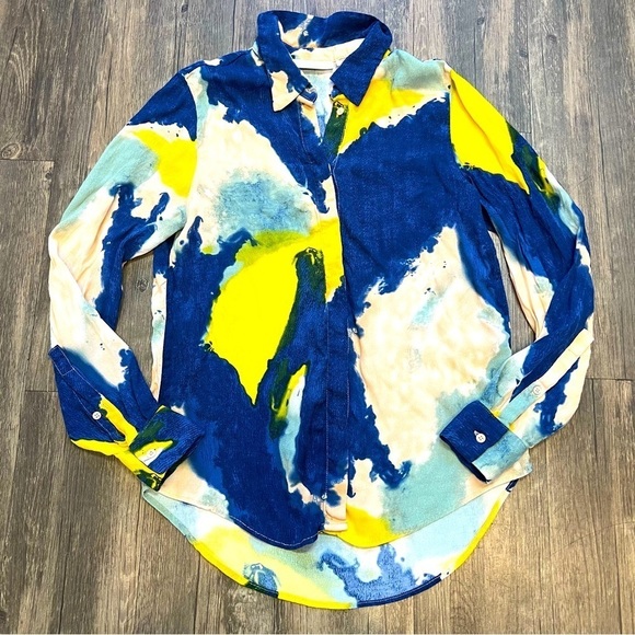 Women’s Tie Dye Button Up V Neckline Blouse Top Size S - Picture 6 of 11